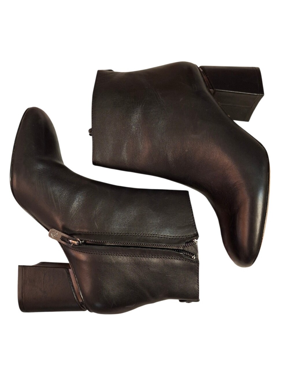 Antonio Melani Black leather heeled boots Sz 6 - Picture 12 of 14